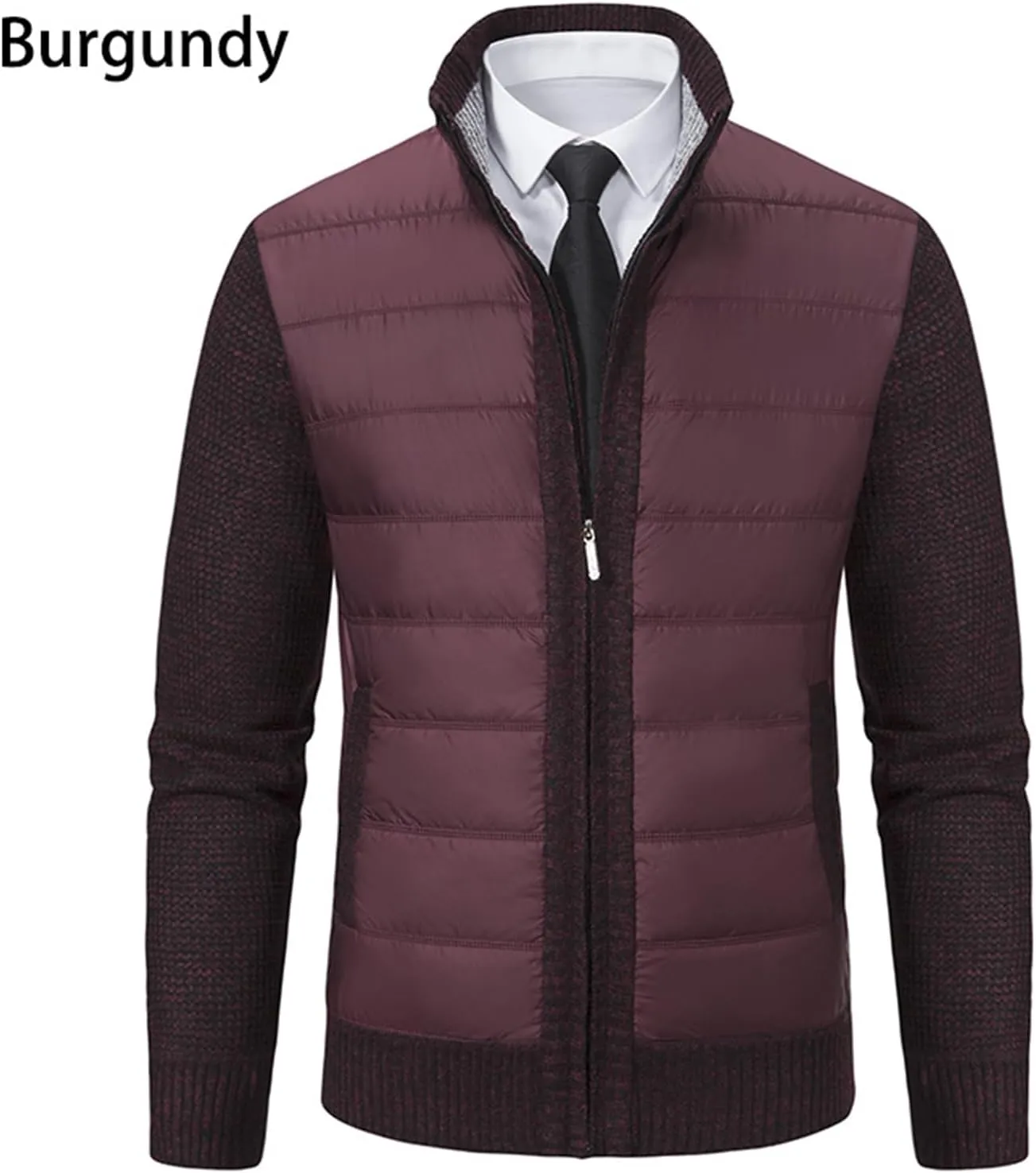 Men's Jacket Zipper Cardigan Collar Velvet Padded Coat Cotton-Padded Sweater Autumn Winter
