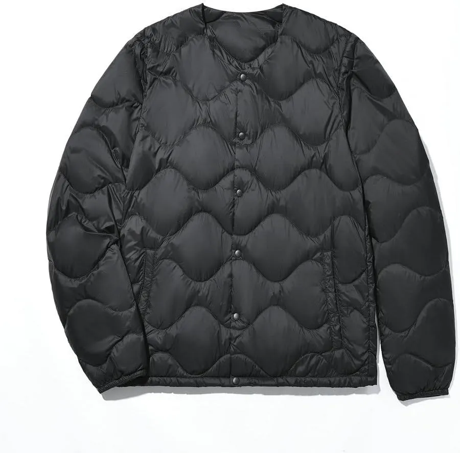 Men's Lightweight Down Jacket Collarless Down Jacket