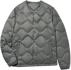 Men's Lightweight Down Jacket Collarless Down Jacket