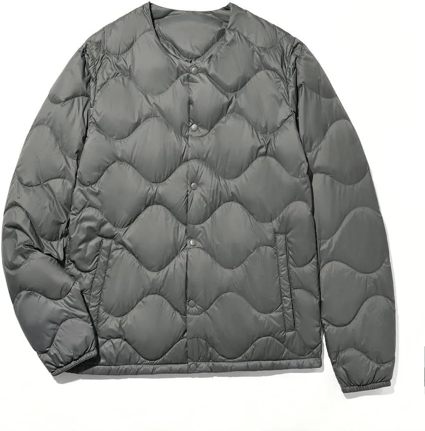 Men's Lightweight Down Jacket Collarless Down Jacket