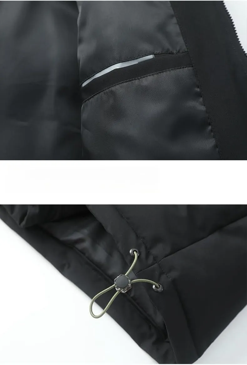 Men's Lightweight Puffer Jackets Fashion Casual Sports Collar Padded Coat Warm Solid Color Cotton-Padded Jacket