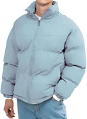 Men's Lightweight Puffer Jackets Fashion Casual Sports Collar Padded Coat Warm Solid Color Cotton-Padded Jacket