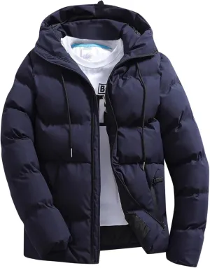 Men's Puffer Jackets Warm Puffy Lightweight Down Jacket Windproof Packable Quilted Coat Hoodless Winter Parka