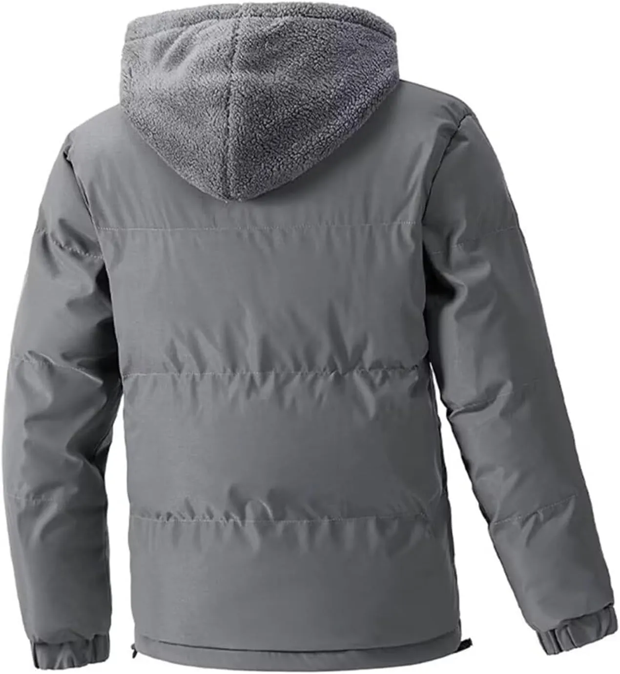 Men's Puffer Quilted Jacket Hooded Casual Thicken Coat Winter Warm Two-Piece Trend Cotton-Padded Coats Outdoor