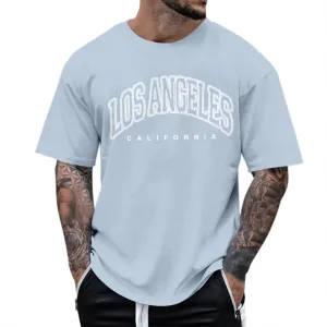 Men's T Shirt Printed Short Sleeve O Neck Outdoor Workout Regular Fit Tees True Comfort Fashion Tops
