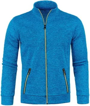 Men's Track Jackets Lightweight Full Zip Tops Casual Slim Fit Coat Workout Running Athletic Active Jacket With Pockets