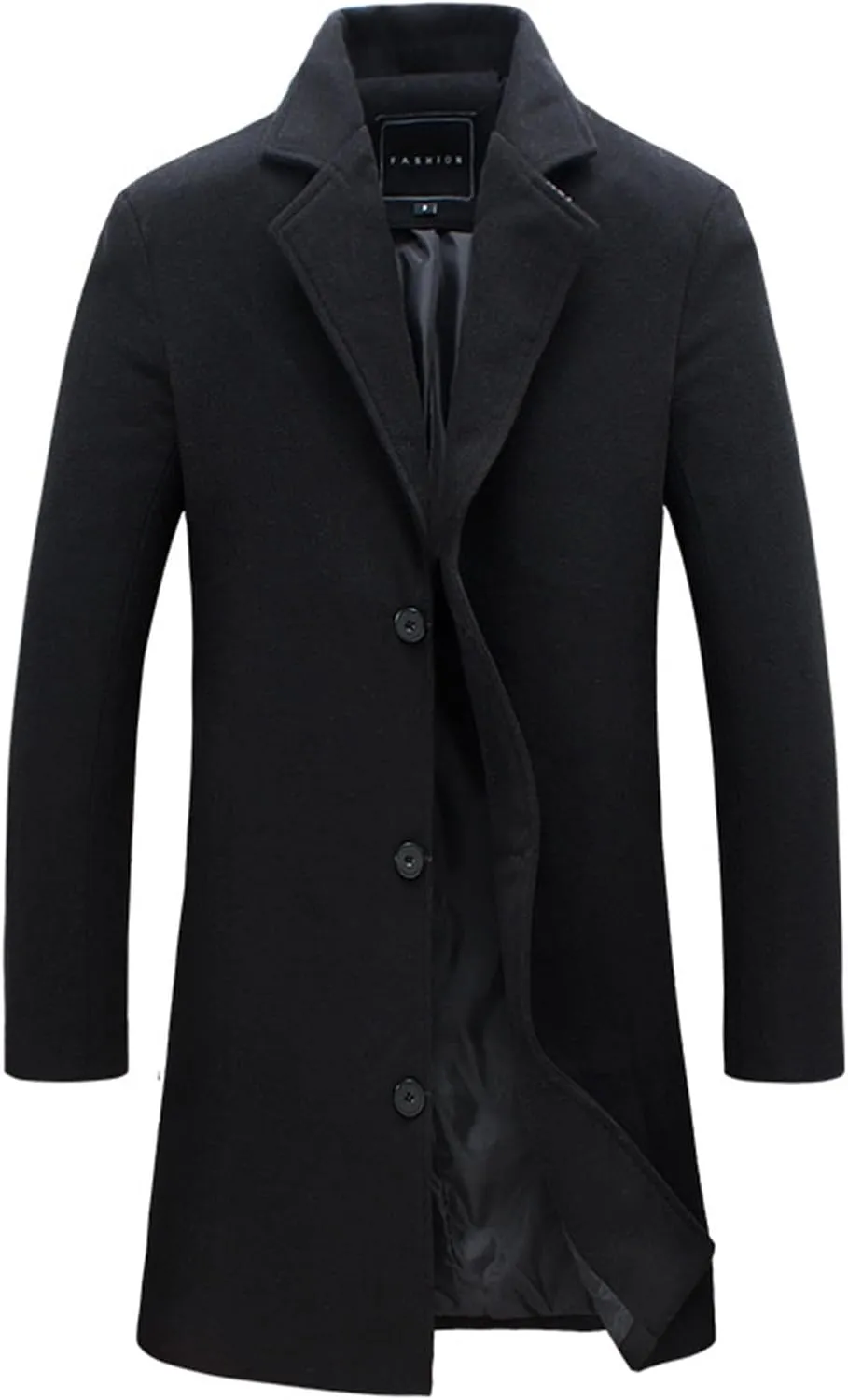 Men's Trench Coat Oversized Double Breasted Peacoat Winter Wool Blend Overcoat Notched Lapel Windbreaker Long Jacket