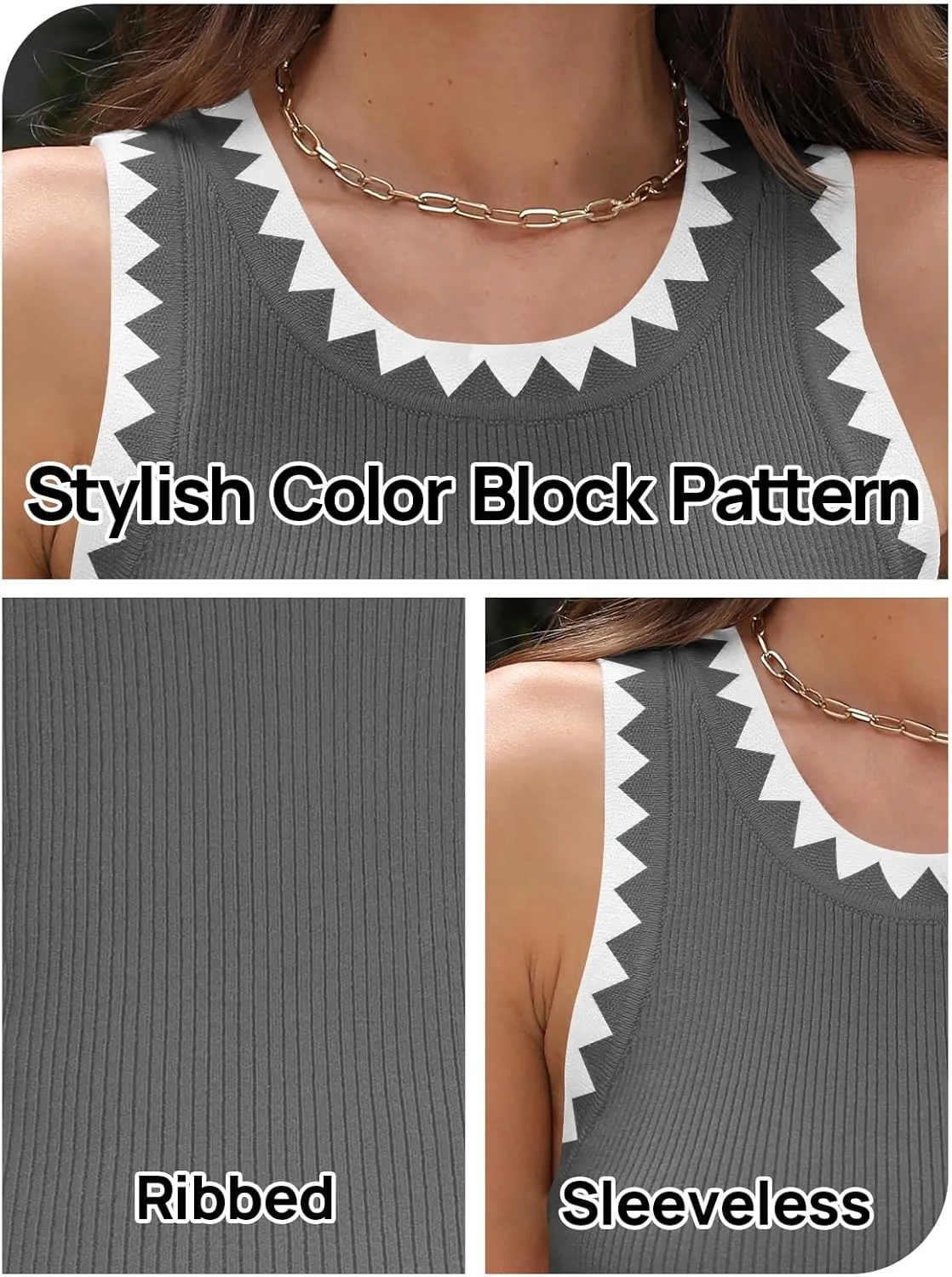 MEROKEETY Women's 2025 Summer Casual Sleeveless Tank Tops Spring Ribbed Knit Crewneck Racerback Fitted Basic Shirts