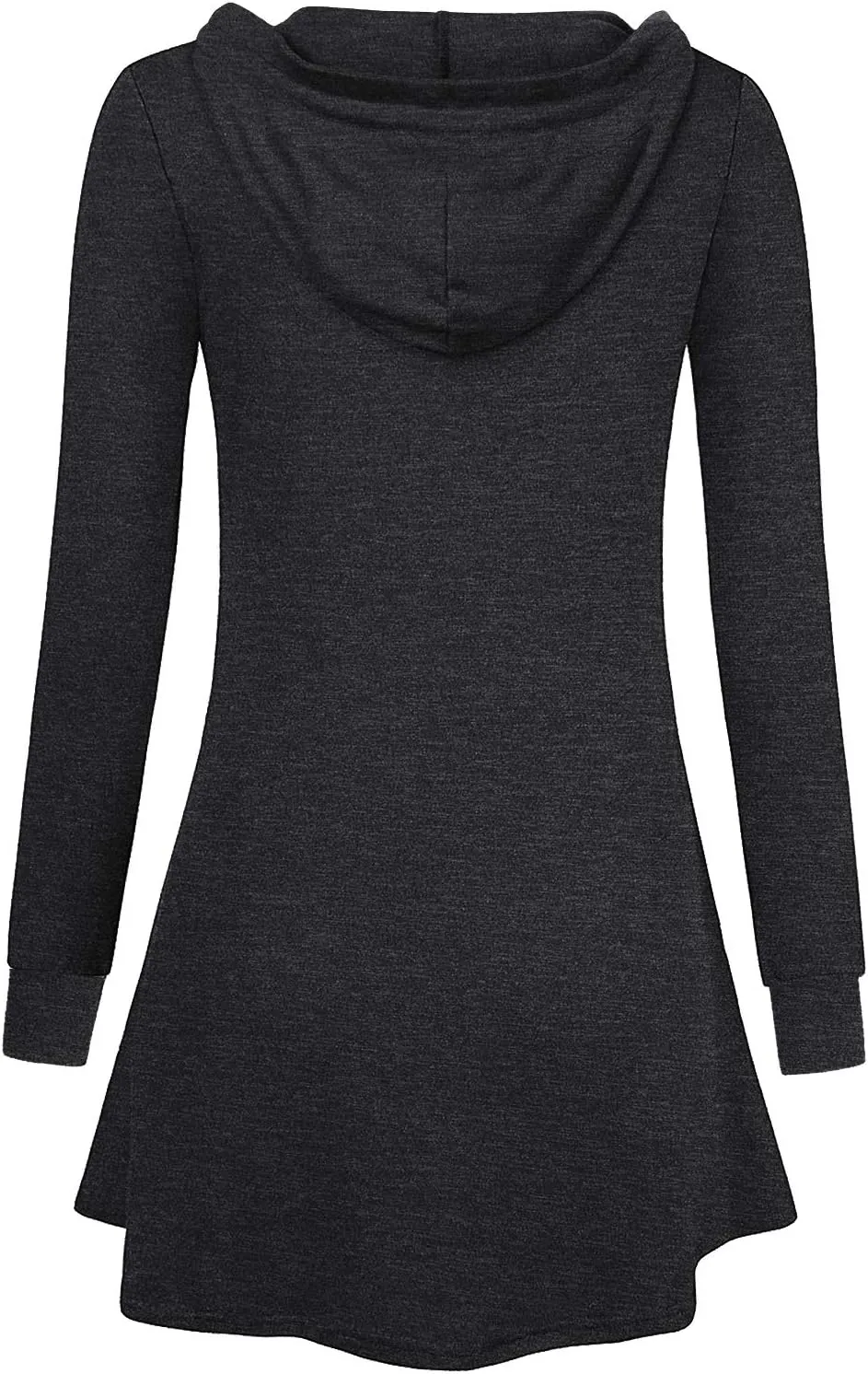 Miusey Womens Zip Up Long Hoodie Jacket Lightweight Tunic Sweatshirt Open Front Cardigan