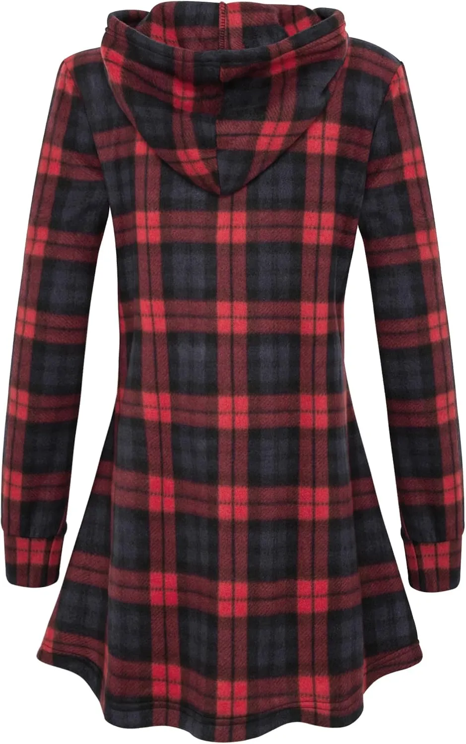 Miusey Womens Zip Up Long Hoodie Jacket Lightweight Tunic Sweatshirt Open Front Cardigan