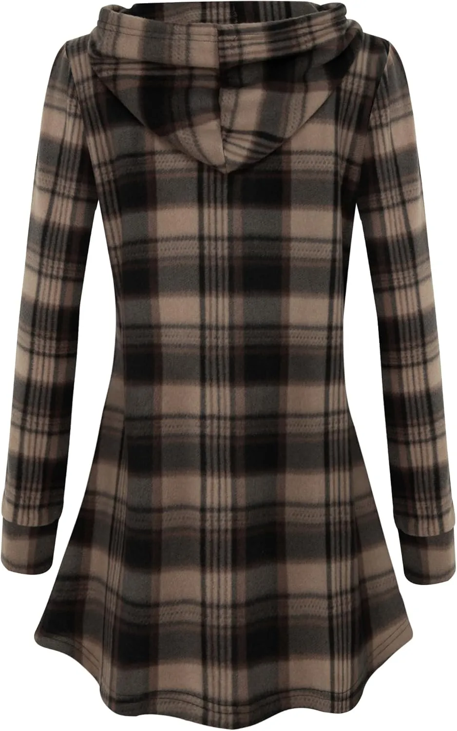 Miusey Womens Zip Up Long Hoodie Jacket Lightweight Tunic Sweatshirt Open Front Cardigan