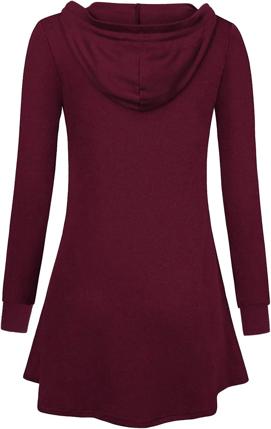 Miusey Womens Zip Up Long Hoodie Jacket Lightweight Tunic Sweatshirt Open Front Cardigan