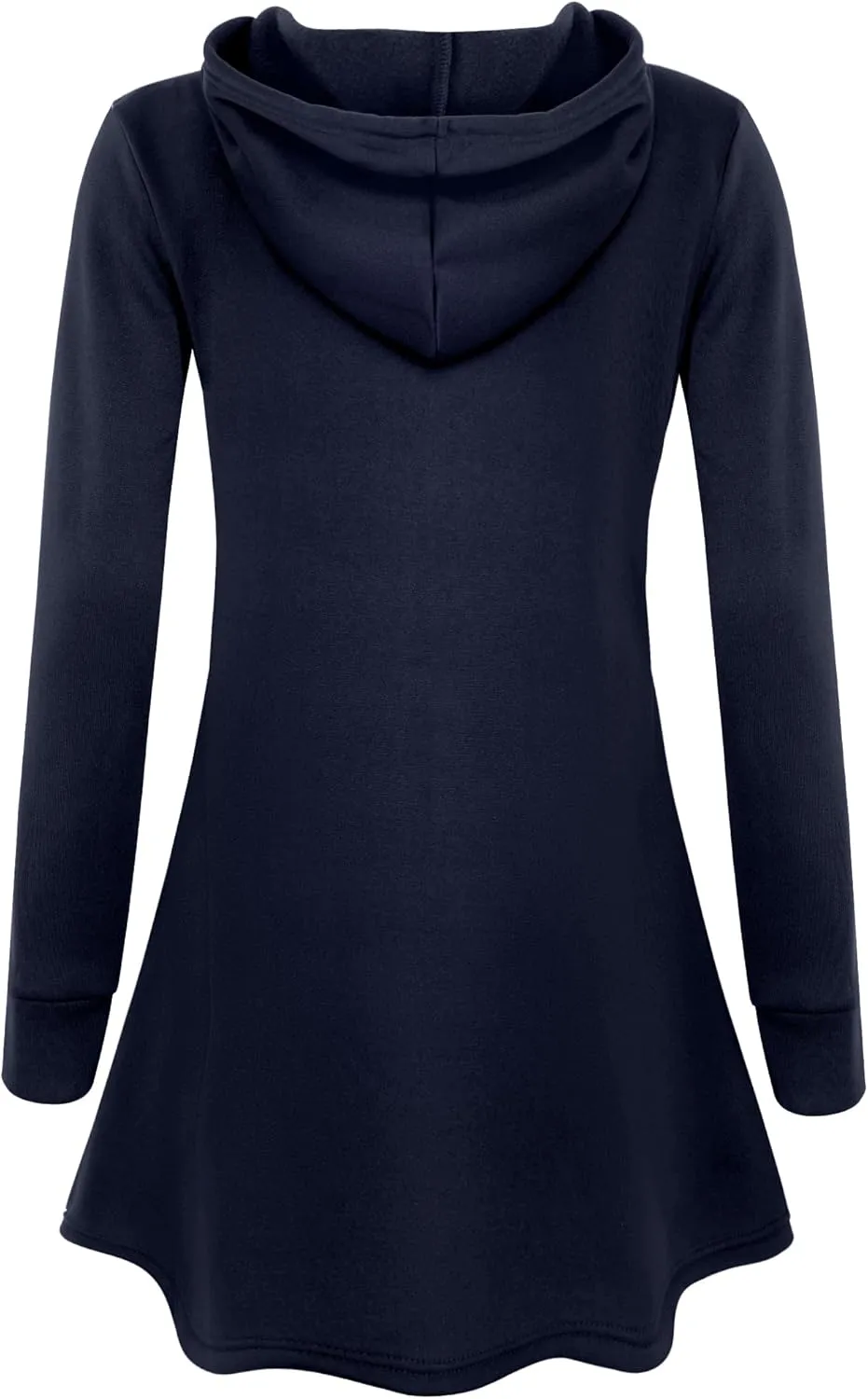 Miusey Womens Zip Up Long Hoodie Jacket Lightweight Tunic Sweatshirt Open Front Cardigan