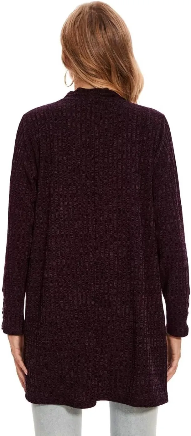 MONNURO Plus Size Open Front Cardigan Sweaters for Women Lightweight Long Sleeve Fall Coat with Pockets