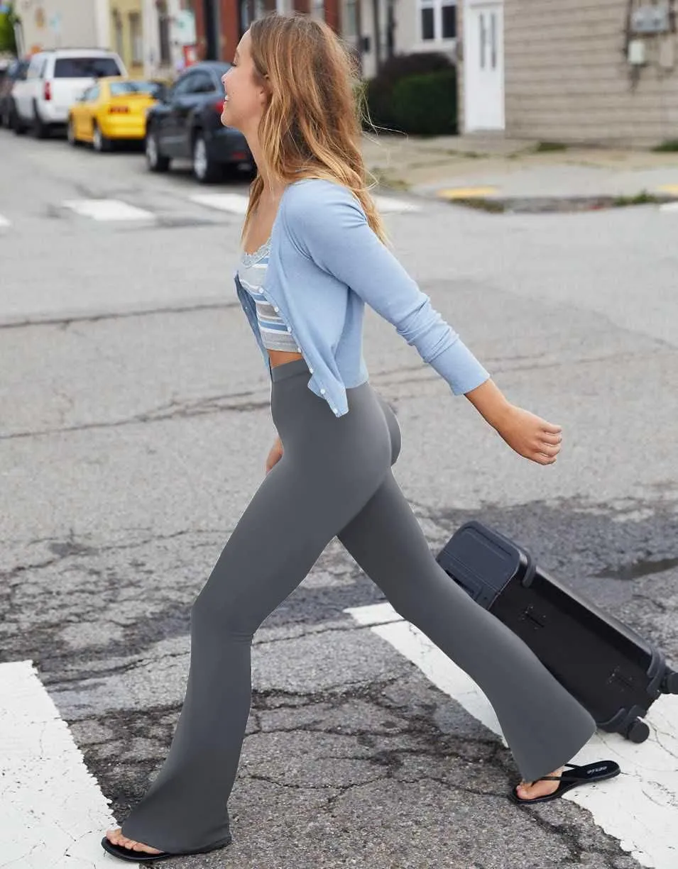 MOREFEEL Womens Bootcut Yoga Pants - Flare Leggings for Women High Waisted Active Leggings Workout Lounge Jazz Dress Pants