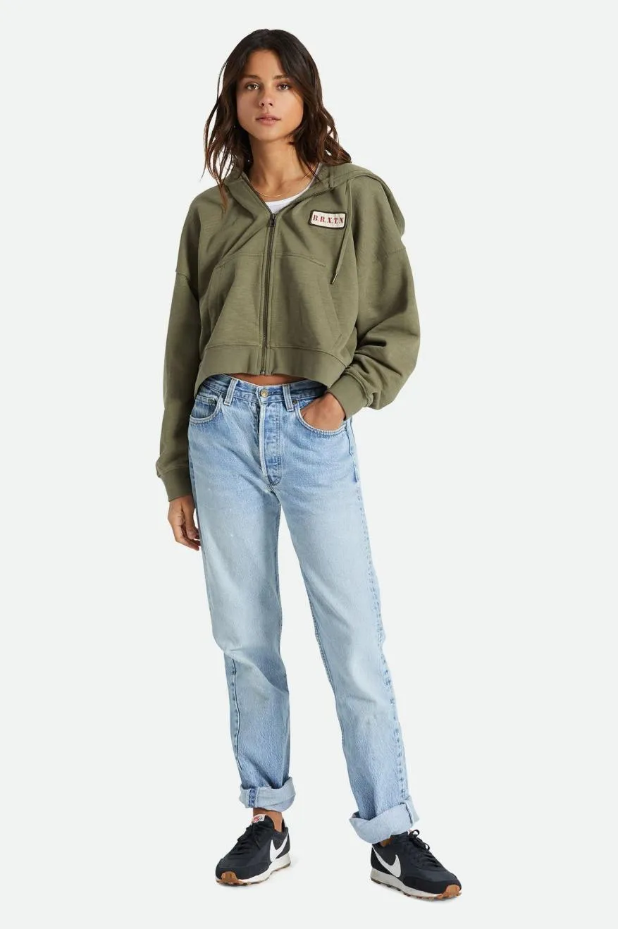 Movement Oversized Zip Hoodie - Olive Surplus