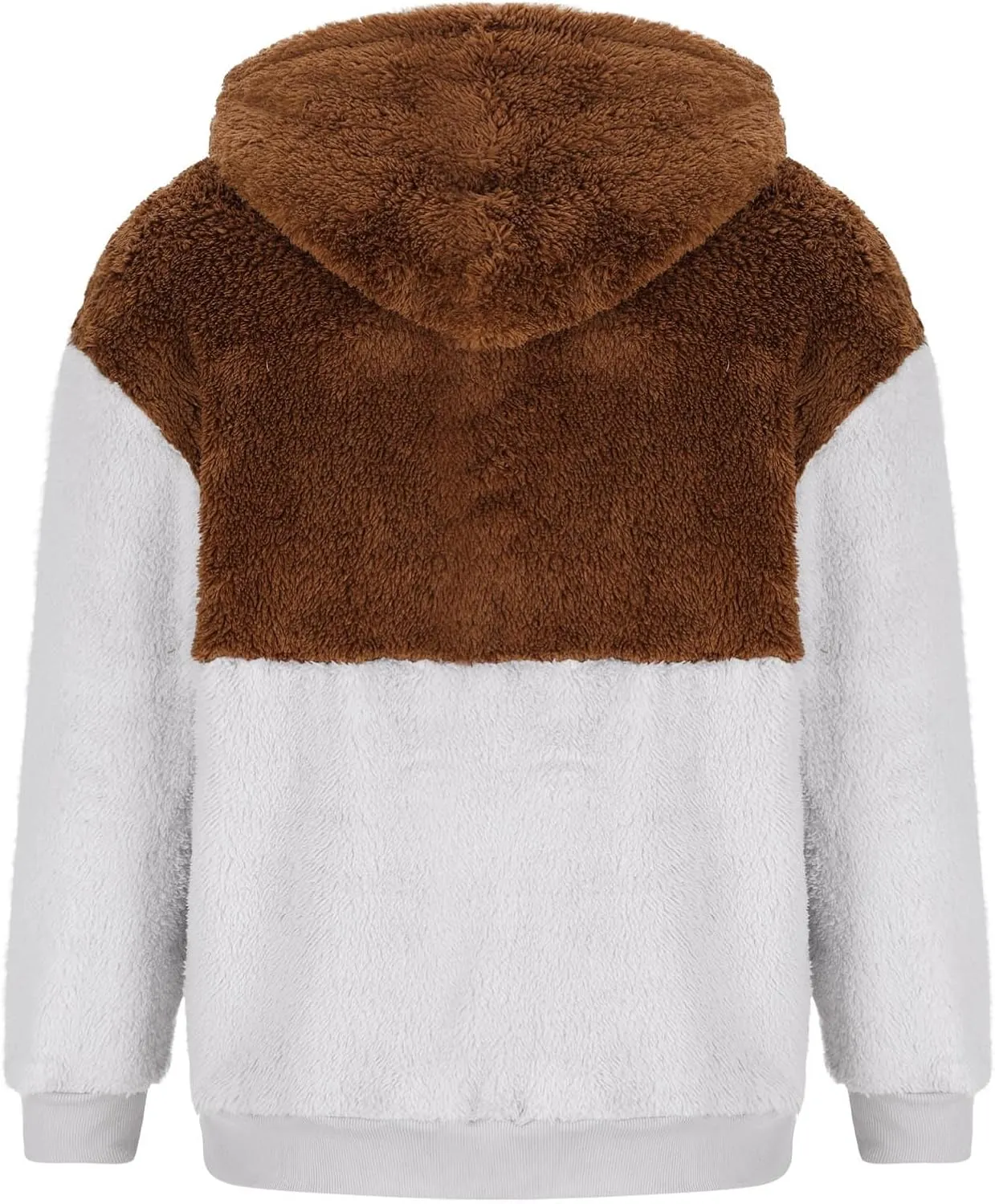 Muscularfit Mens Fuzzy Sherpa Jacket Fleece Long Sleeve Full-Zip Hooded Shirt Casual Warm Winter Jacket Coats Outdoor Fashion