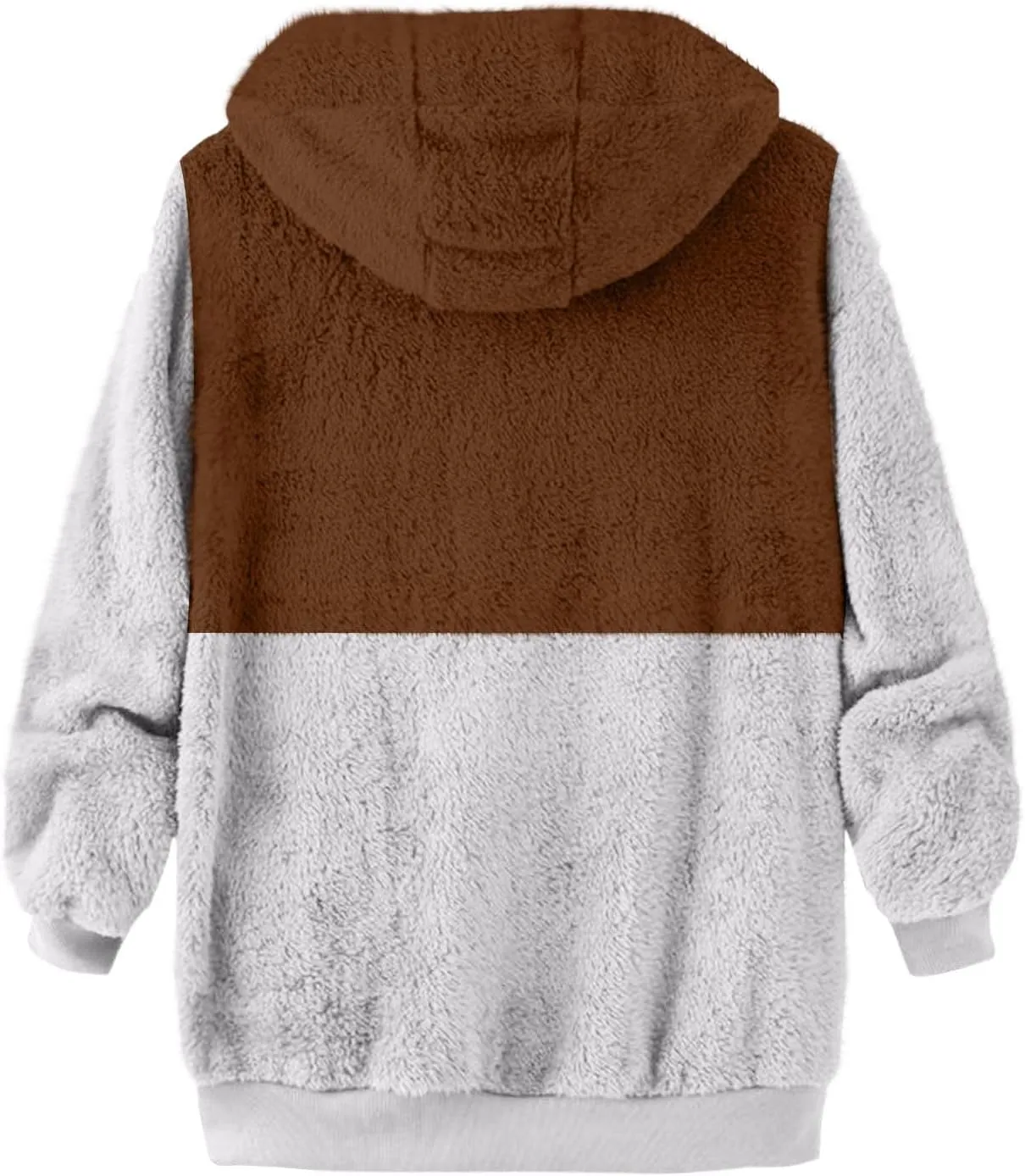 Muscularfit Mens Fuzzy Sherpa Jacket Fleece Long Sleeve Full-Zip Hooded Shirt Casual Warm Winter Jacket Coats Outdoor Fashion