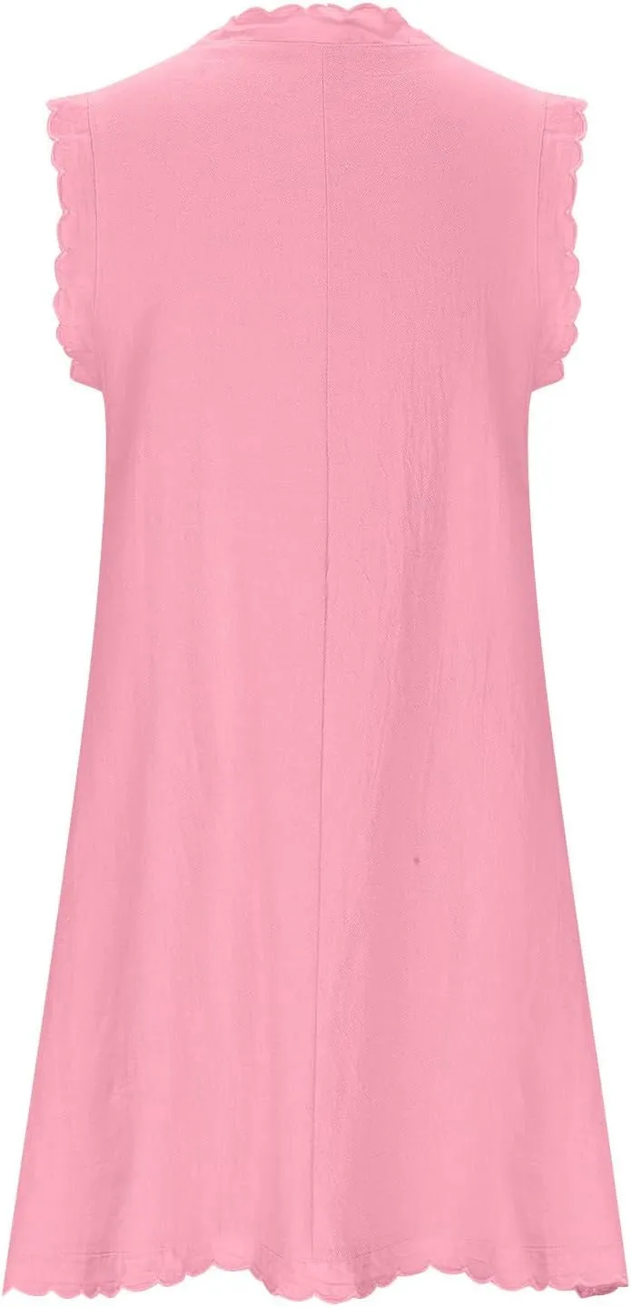 NaRHbrg Summer Dresses for Women, Womens Tank Casual Dress Beach Loose Sleeveless Tank Dresses 2024 Fashion Flowy Sundresses