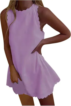 NaRHbrg Summer Dresses for Women, Womens Tank Casual Dress Beach Loose Sleeveless Tank Dresses 2024 Fashion Flowy Sundresses