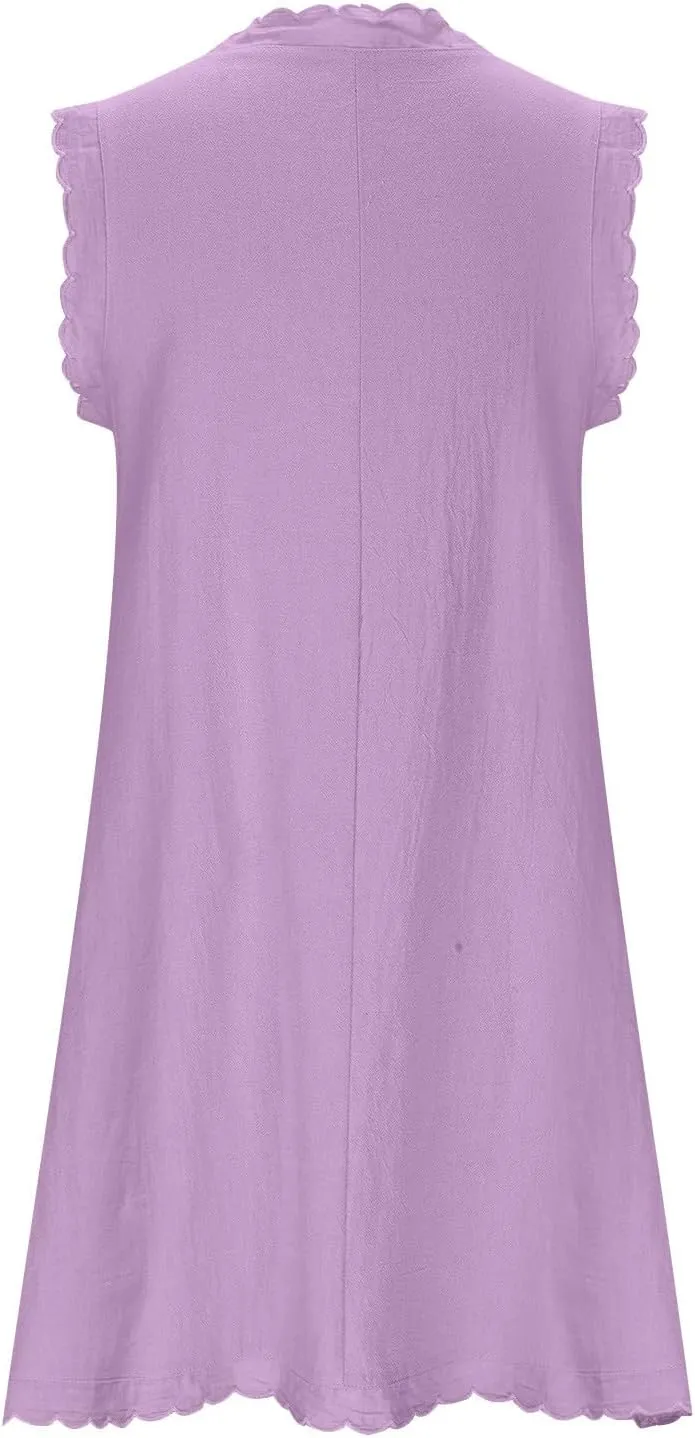 NaRHbrg Summer Dresses for Women, Womens Tank Casual Dress Beach Loose Sleeveless Tank Dresses 2024 Fashion Flowy Sundresses