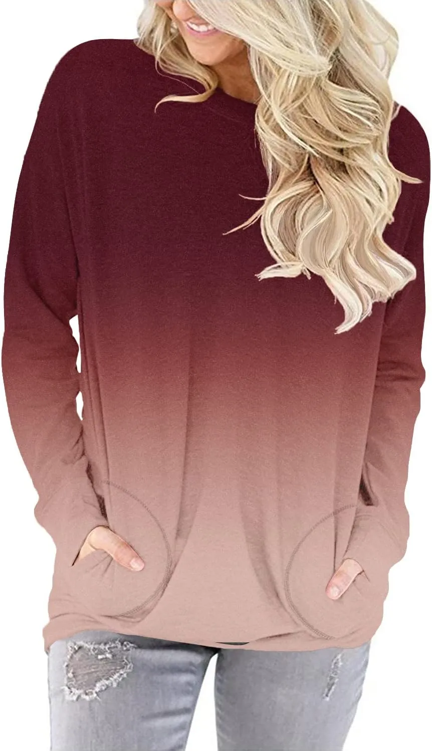 onlypuff Women's Pocket Shirt Graphic Tunic Tops Sweatshirts