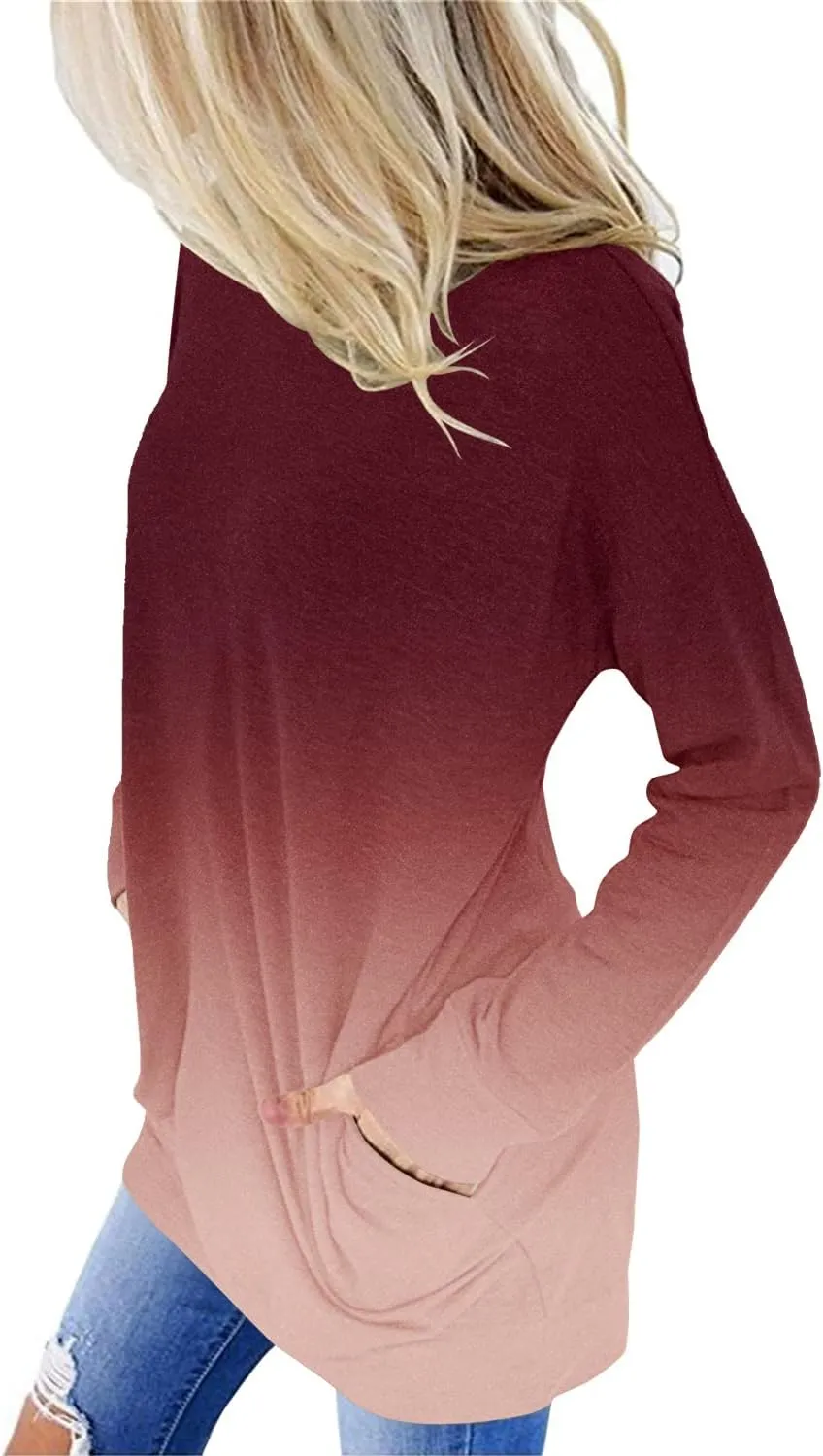onlypuff Women's Pocket Shirt Graphic Tunic Tops Sweatshirts