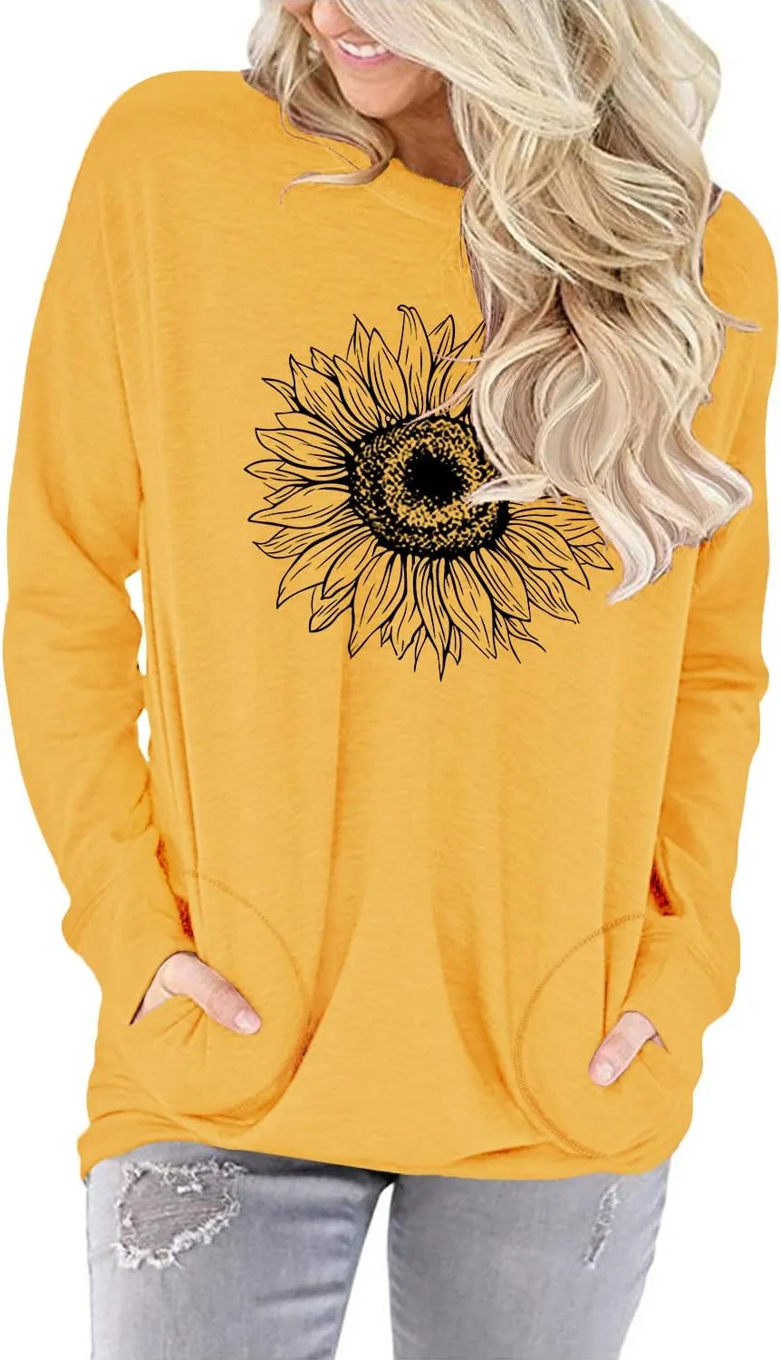 onlypuff Women's Pocket Shirt Graphic Tunic Tops Sweatshirts