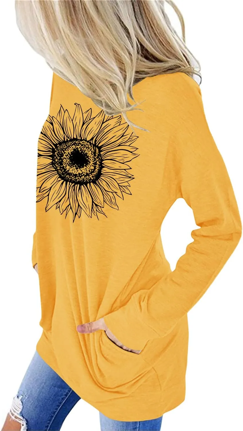 onlypuff Women's Pocket Shirt Graphic Tunic Tops Sweatshirts