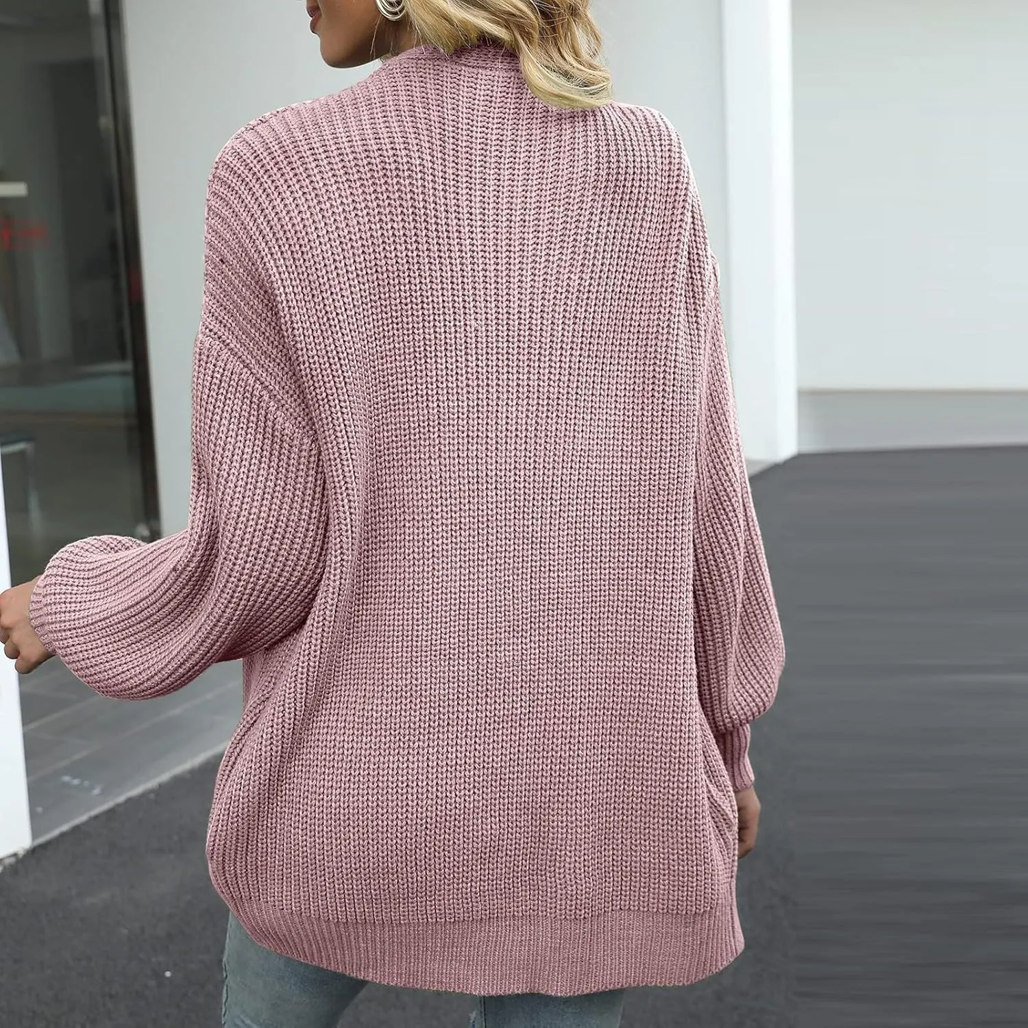 Oversized Cardigan Sweaters for Women Lightweight Crochet Sweater Casual Open Front Cardigan Sweater Coats w/Pockets