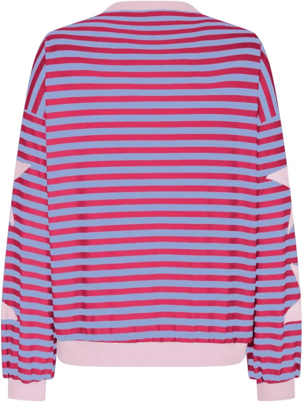 Oversized Sweatshirt for Women 2024 Fall Crewneck Star Striped Top Long Sleeve Preppy Y2K Hoodies Lightweight