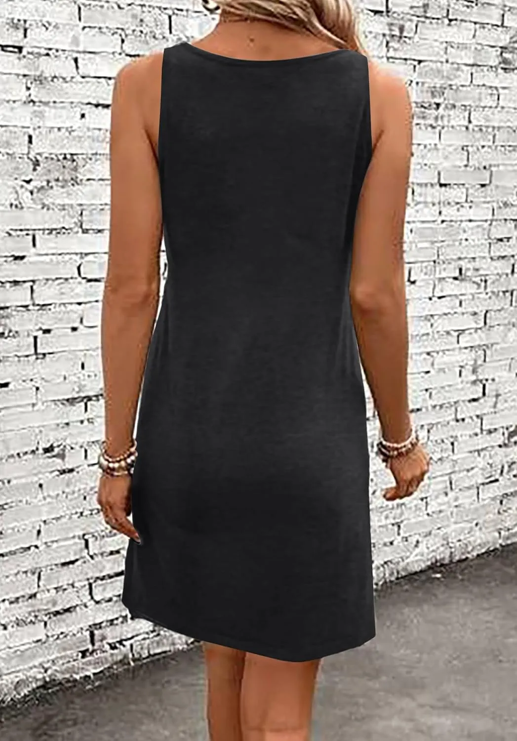 Palm Tree Mini Tank Dress Women Casual Sundress Beach Sunset Summer Sleeveless Dresses