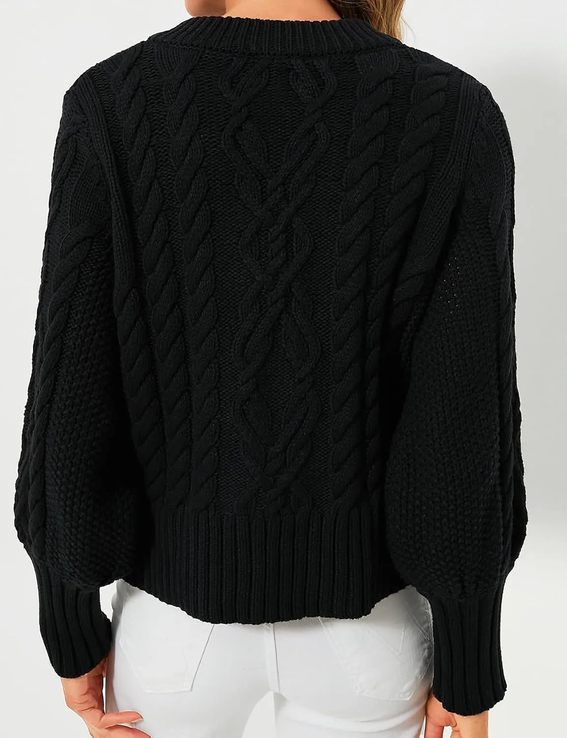 PEHMEA Womens Short Cardigan Sweaters, Soft Twist Knit Fall Winter Chunky Open Front Button Sweaters for Women