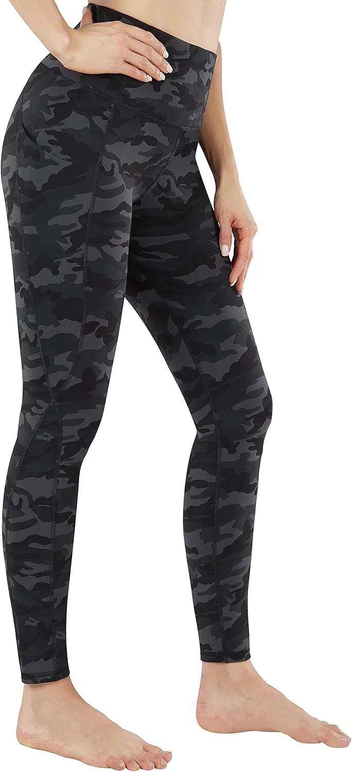 PHISOCKAT 2 Pack High Waist Yoga Pants with Pockets, Tummy Control Leggings, Workout 4 Way Stretch Yoga Leggings