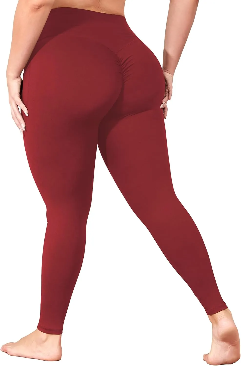 Plus Size Butt Lifting Leggings with Pockets for Women, L-5XL Yoga Pants Tummy Control, High Waist Workout Leggings