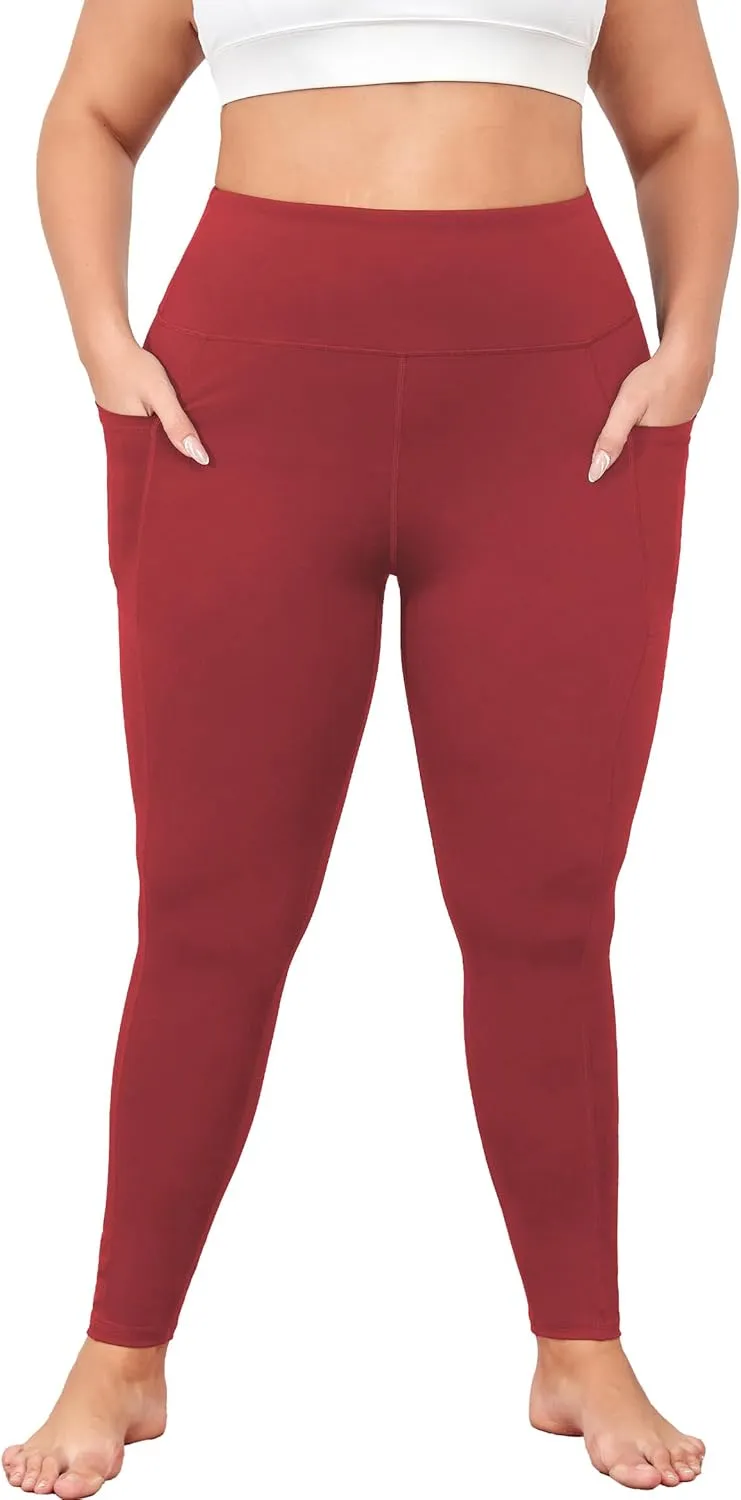 Plus Size Butt Lifting Leggings with Pockets for Women, L-5XL Yoga Pants Tummy Control, High Waist Workout Leggings
