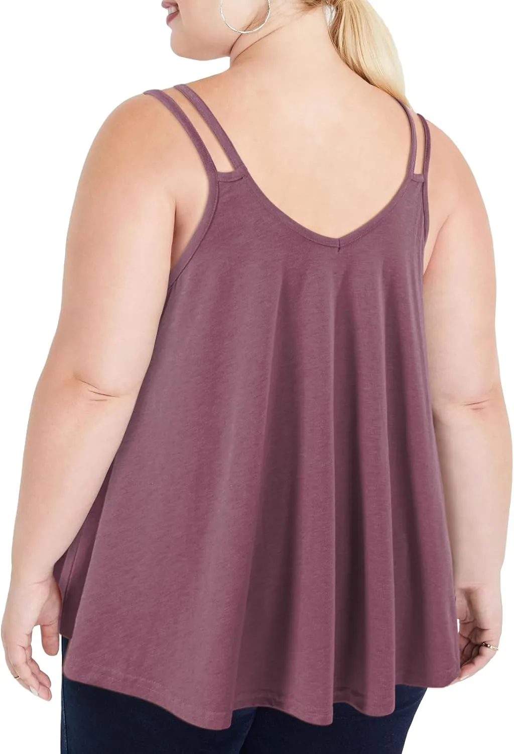 Plus Size Tank Tops for Women Flowy V Neck Spaghetti Strap Camisole Summer Sleeveless Casual top