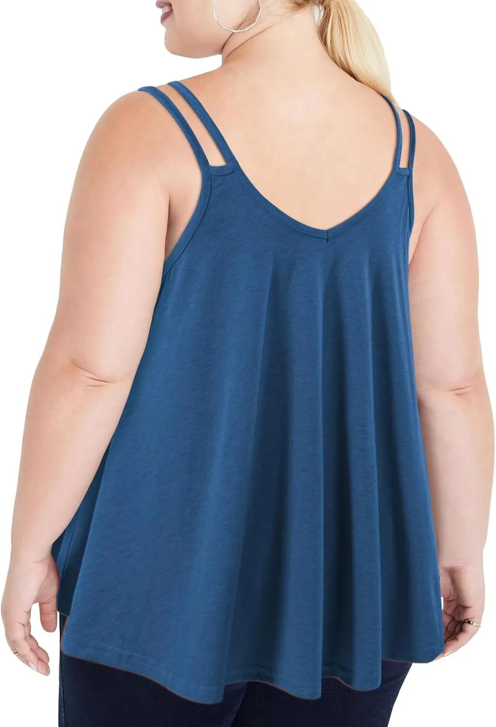 Plus Size Tank Tops for Women Flowy V Neck Spaghetti Strap Camisole Summer Sleeveless Casual top