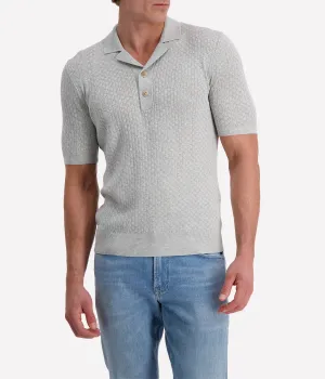 Polo Sweater in Light Grey Melange