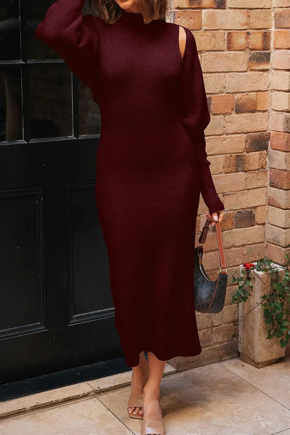 PRETTYGARDEN Womens Fall 2 Piece Outfits Bodycon Maxi Tank Pullover Sweater Dress and Long Sleeve Cropped Cardigan Knit Sets