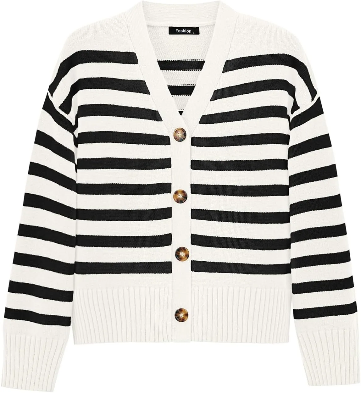 PRETTYGARDEN Women's Long Sleeve Striped Open Front Cardigan Sweaters Button Down Knit Lady Jackets 2025 Fall Outfits