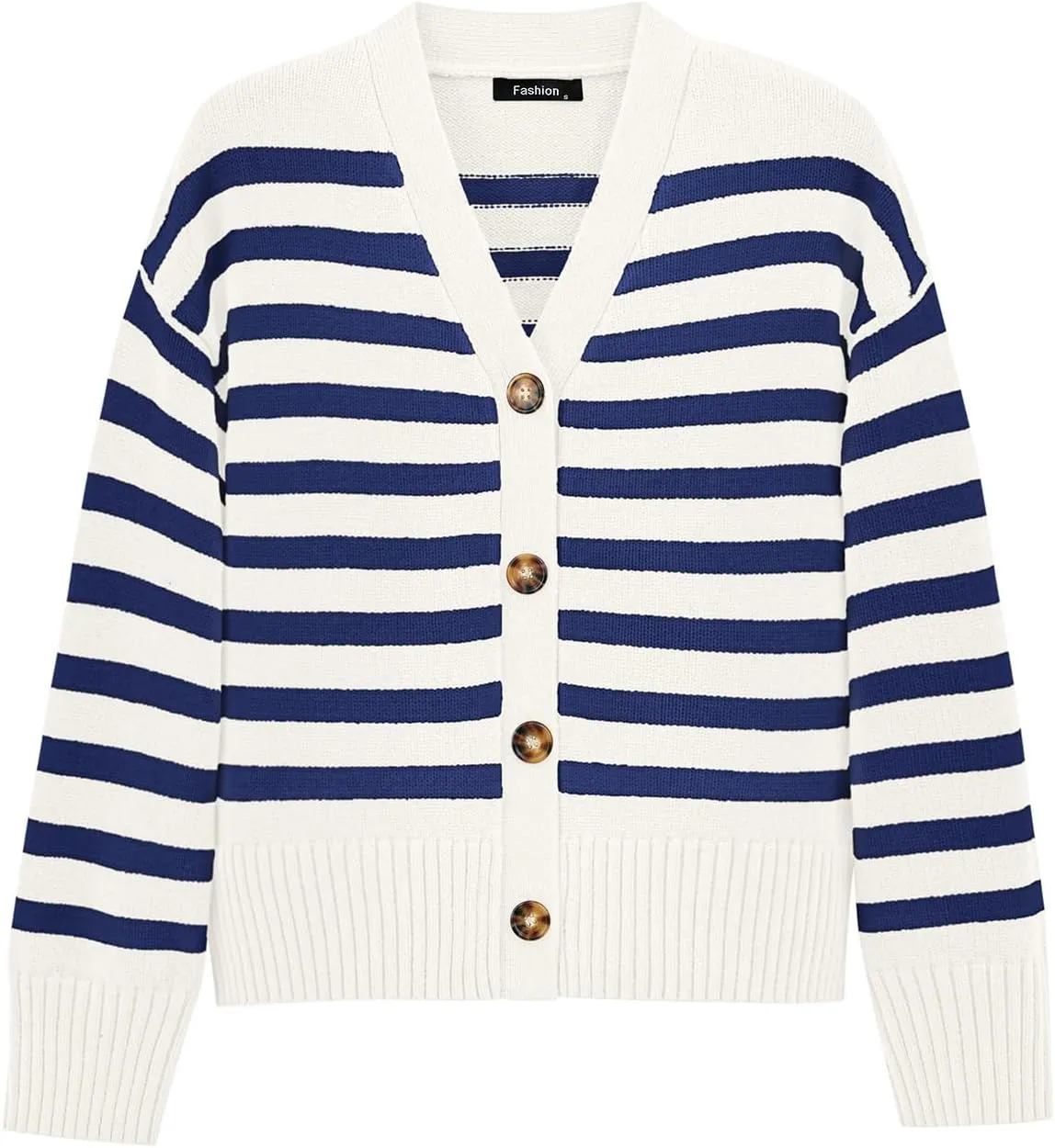 PRETTYGARDEN Women's Long Sleeve Striped Open Front Cardigan Sweaters Button Down Knit Lady Jackets 2025 Fall Outfits