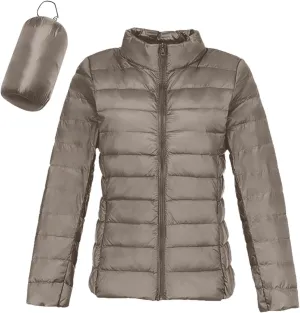 Puffer Jacket for Women Packable Lightweight Fall Winter Down Jacket Warm Slim Fit Casual Bubble Coat for Travel Outdoor