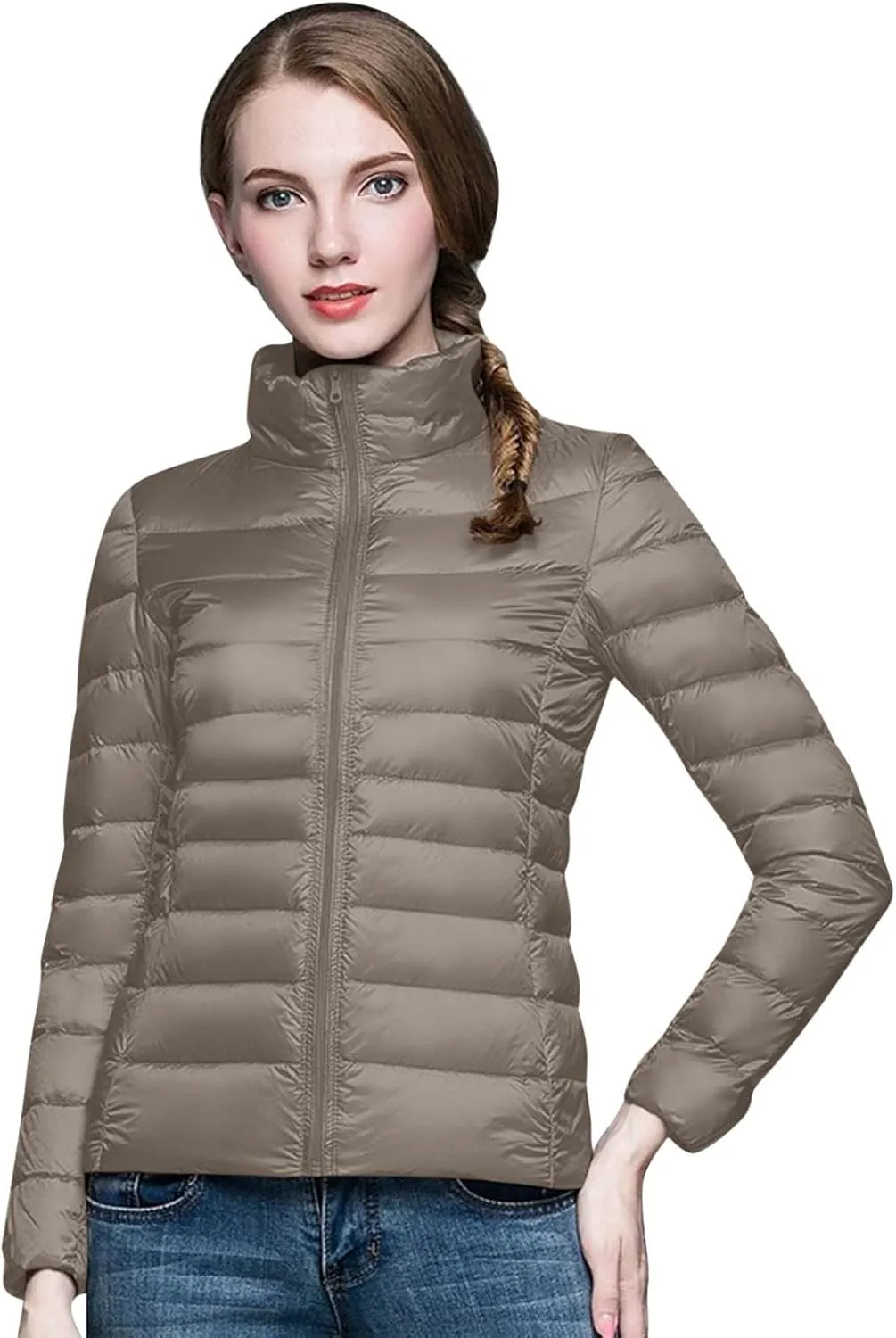 Puffer Jacket for Women Packable Lightweight Fall Winter Down Jacket Warm Slim Fit Casual Bubble Coat for Travel Outdoor