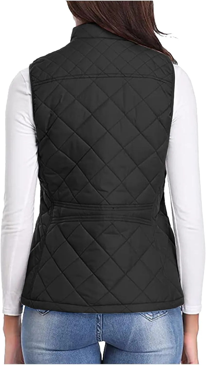 Puffer Vest Women Stand Collar Lightweight Gilet Quilted Zip Vest Sleeveless Winter Down Jackets Warm Vests Outerwear