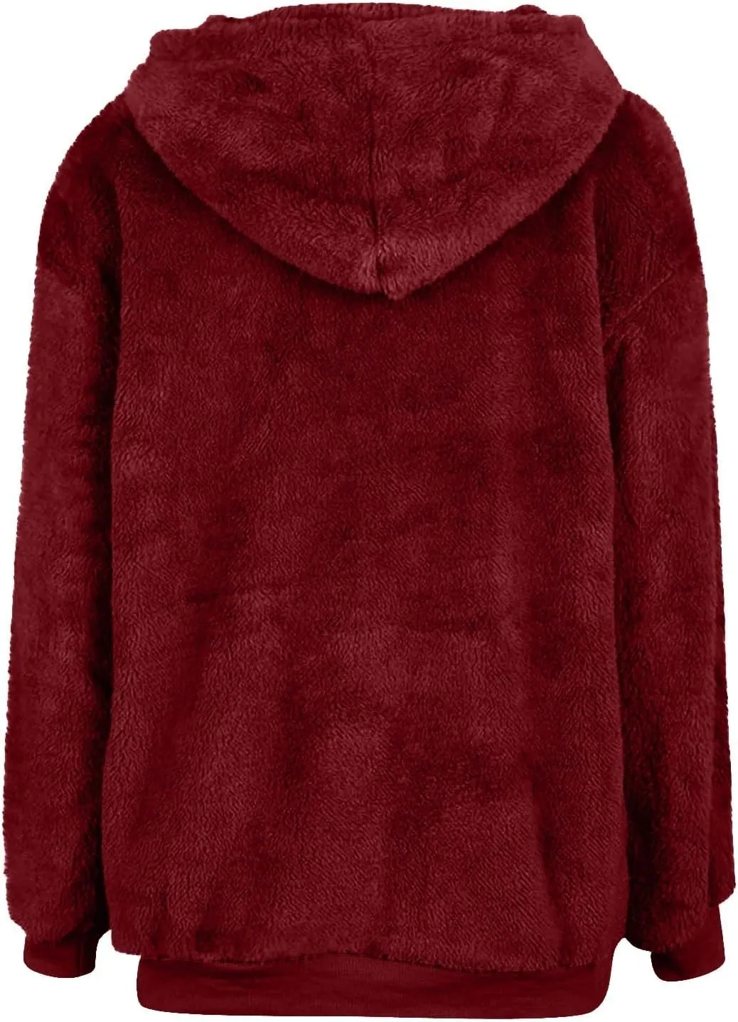 Quarter Zip Pullover Women Comfy Warm Sherpa Fleece Hooded Sweatshirts Ladies 1/4 Zip Winter Sweaters Outwear