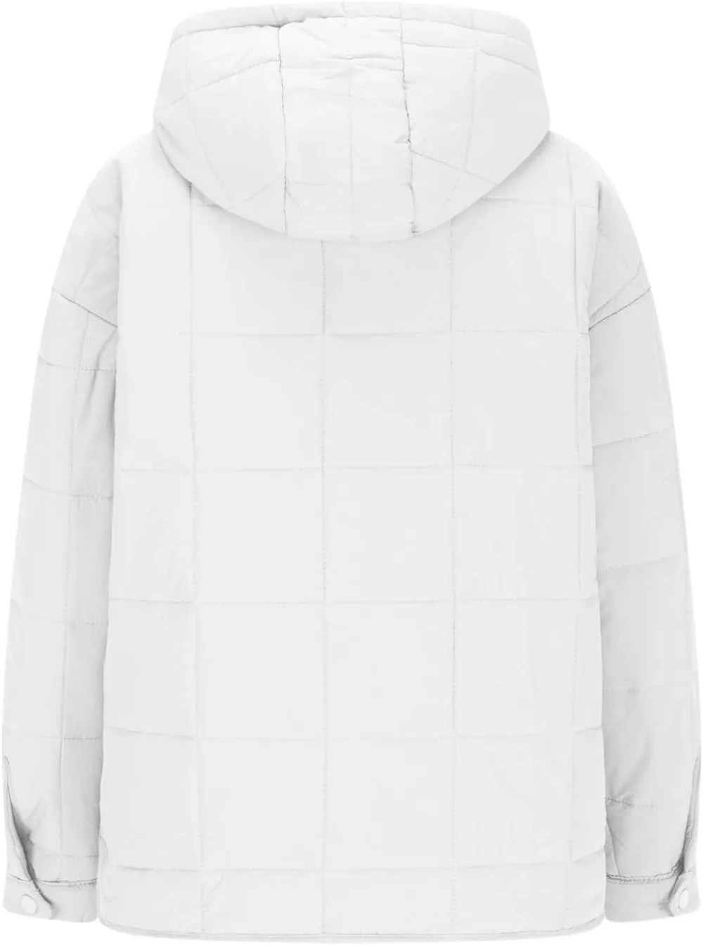 Quilted Puffer Jacket for Women Winter Lightweight Button Long Sleeve Coat Oversized Packable Cotton Padded Jacket