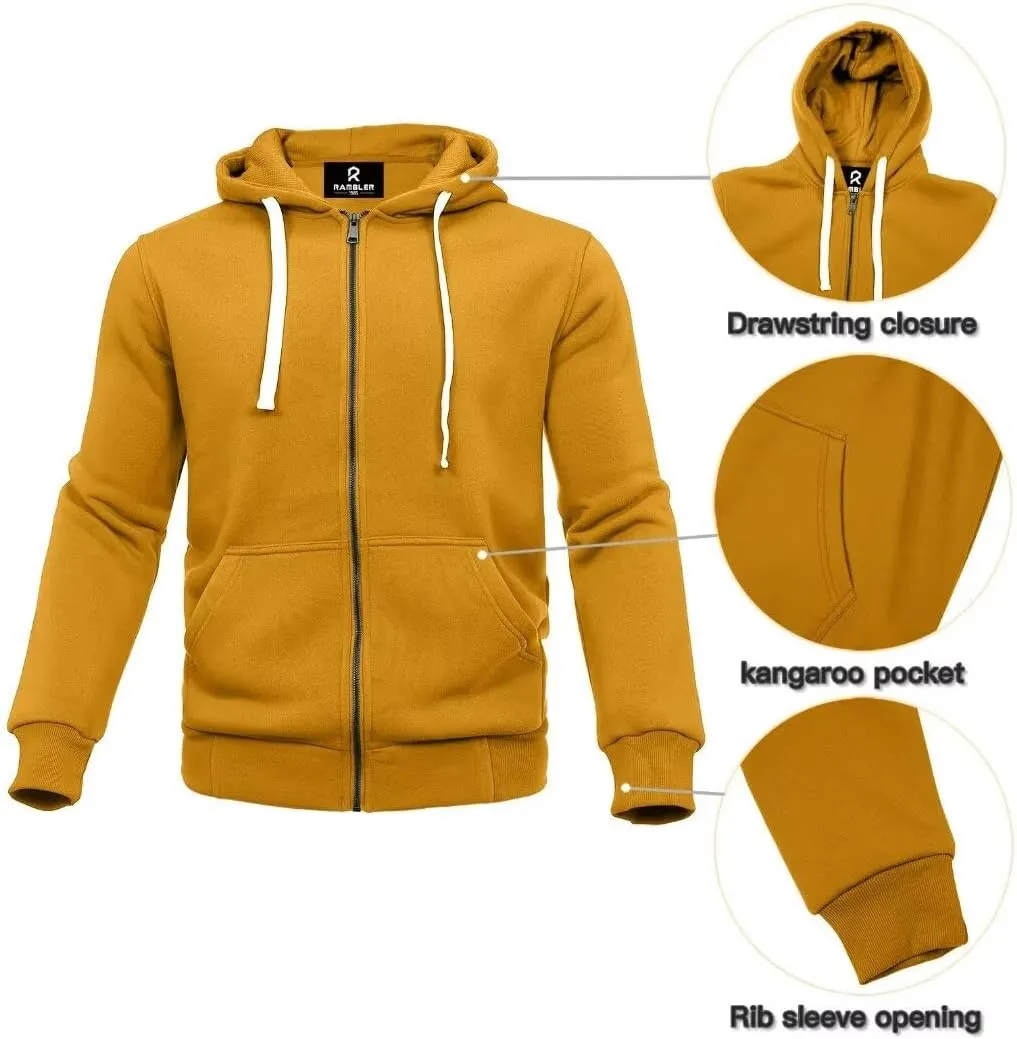 R RAMBLER 1985 Men's Track suit set Thick Fleece Hoodie Sweatsuit 2 pieces,casual winter warmer outfit