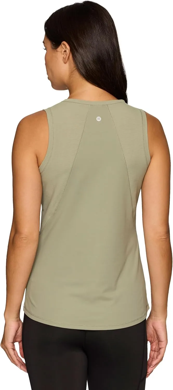 RBX Active Women's Workout Tank Top, Buttery Soft Ribbed Panel Fashion Novelty Tank for Casual Wear, Workouts, Yoga