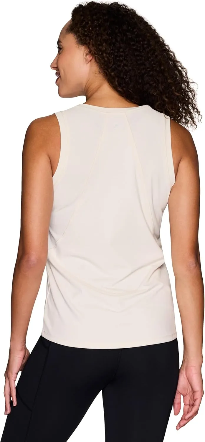 RBX Active Women's Workout Tank Top, Buttery Soft Ribbed Panel Fashion Novelty Tank for Casual Wear, Workouts, Yoga